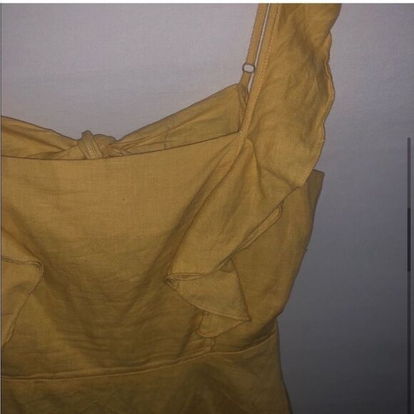 Women’s Slide Show Mustard Yellow Open Back Dress - Picture 4 of 9